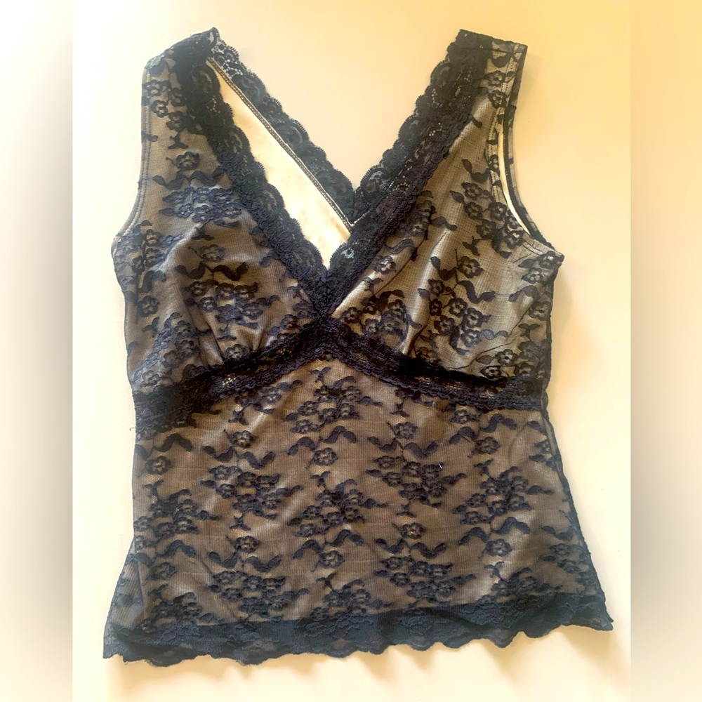 Worthington Black Lace Camisole Top